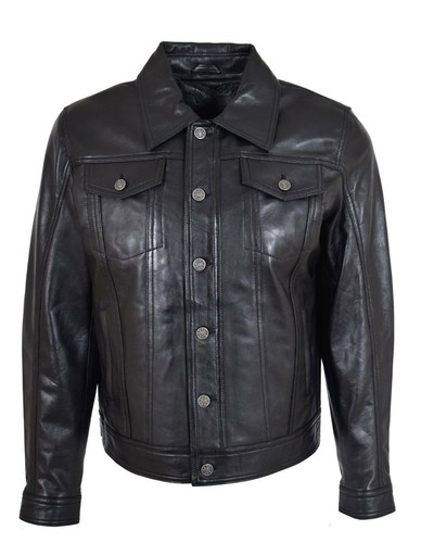 Herren echtleder trucker jacke - herren,