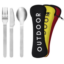 GRÄWE Reisebesteck-Set, 3-teilig, Campingbesteck, Outdoor Besteck, mit Hülle