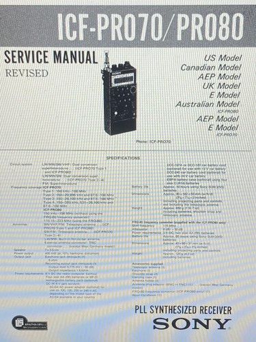 Sony icf pro70 - sony, service