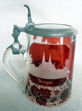 Alt bierkrug humpen rot - bierkrug,