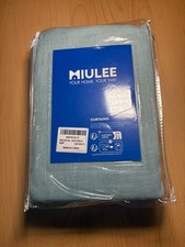 MIULEE Gardinen Vorhänge Schlaufenschal Voile/Leinenoptik 2er Set 225x140 cm