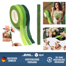 Floristen Draht Set mit 3 Rollen Kreppband und 100 Stück Blumendraht 14 Zoll ...