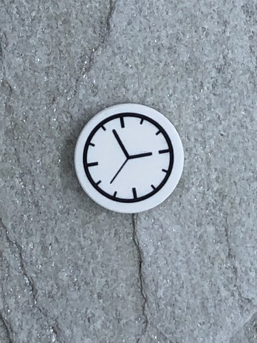 Lego uhr rundfliese 2x2 weiß - uhr,