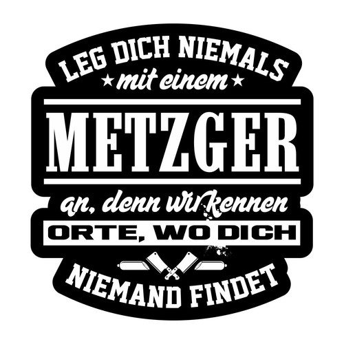 Aufkleber leg dich niemals - dich,