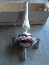 Alter Christbaumschmuck  Christbaumspitze mit Glöckchen und leonischem Draht