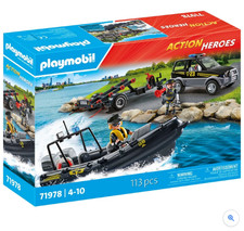 PLAYMOBIL City Heroes SEK Schlauchboot  mit Unterwassermotor NEU OVP