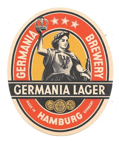 Bieretikett germania brauerei - bieretikett, germania-brauerei