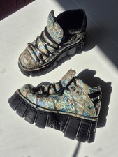 New Rock Platform 37 Holo Metallic Blau Silber Gold Ausverkauft Original Leder