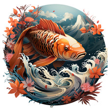 10x car sticker koi fish