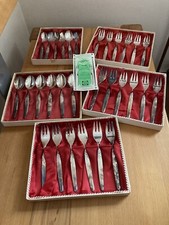 Kaffeelöffel Und Kuchengabeln Kleeblatt Rose 100 versilbert 