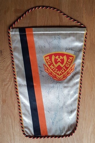 Ddr wimpel mit autogrammen - ddr,