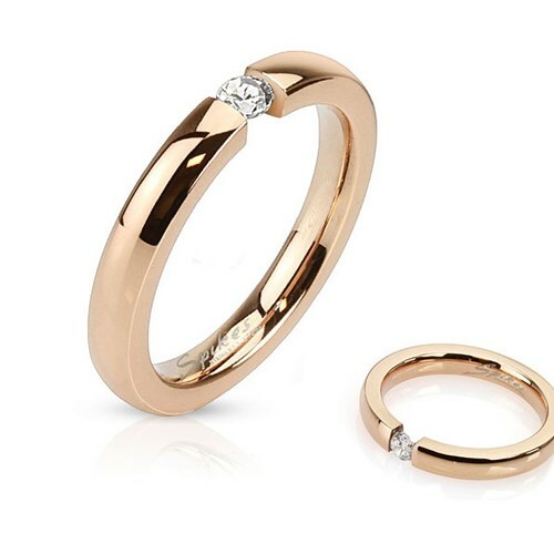 Damen ring edelstahl - damen, zirkonia
