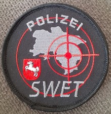 Polizei Niedersachsen SWET Stoffabzeichen auf Klett Schießtrainer Ärmelabzeichen