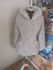 Damen Winterjacke Gr.L Di&A Kunstfell Beige Kapuze