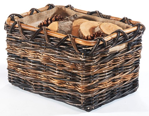 Kaminholzkorb aus rattan - kaminholzkorb,