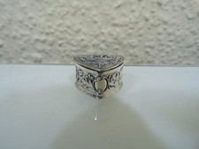 ALBO kleine Pillendose Deckeldose floral Rosenmuster Herzform Echtsilber 925 neu