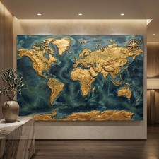 Goldene Weltkarte Vintage