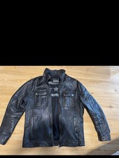 Neue Herren Lederjacke Schwarz