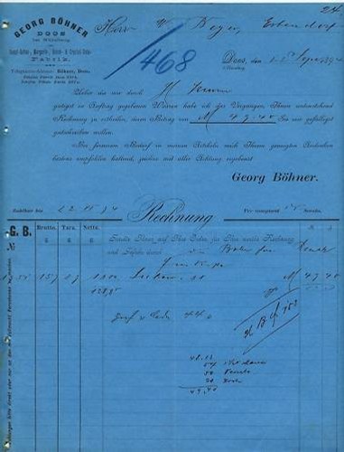 Doos rechnung 1894 - doos,,
