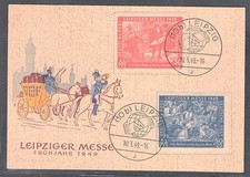 SBZ. Ereigniskarte Leipziger Messe 1949 mit Mi.-Nr. 230-231