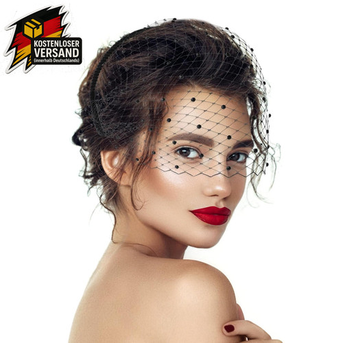 Schwarzer vintage fascinator - schwarzer,