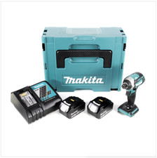 Makita DTD 154 RFJ Akku Schlagschrauber 18 V 1/4" 175 Nm + 2x Akku 3Ah + Lader