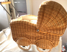 Echtkorb Puppenwagen-" Vintage, mit Wagengarnitur, wie neu, unbespielt, nur Deko