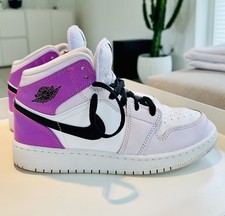 Nike Air Jordan 1 Mid Barely Grape Lila Damen Frauen Kinder  Sneaker Turnschuhe