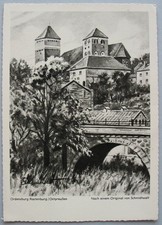 alte Postkarte aus RASTENBURG Ostpreußen Ordensburg nach Künsterentwurf um 1960