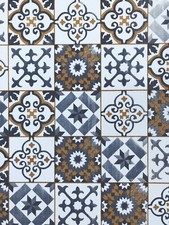 Vintage Teppich Läufer Vinyl Retro Fliese für Küche, Flur, Badezimmer und mehr