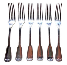 6 Menügabeln WMF Augsburger Faden 90 versilbert