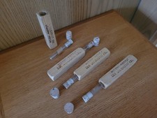 Antikes Ärztebedarf Stuhlgangsröhrchen in Holz m. Korken 50 Jahre alt unbenutzt 