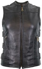 Damen lederweste tailliert - damen,