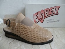 Florett Sandale Sandalen Sandalette Sandaletten Schuhe Leder braun beige