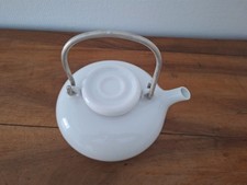 IKEA Rondo Porzellan Teekanne weiß Metallgriff Design Carl-Gustav Jahnsson 2 Ltr