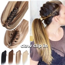 AAA REMY Echthaar Kralle Clip On Pferdeschwanz Extensions Dick Zopf Herumwickeln