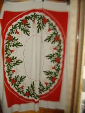 große Weihnachtstischdecke ca. 125 cm x 155 cm + Weihnachtsdeckchen, DDR