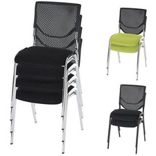 2er-Set oder 4er-Set Besucherstuhl T401, Konferenzstuhl stapelbar, Stoff/Textil