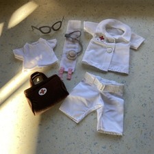 Haba Puppe Kleiderset Arzt Ärztin 30 34 cm Stethoskop Nele Milla Elise Mali -TOP