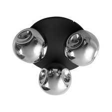 Lindby Deckenlampe Leuchte Lampe Glas rauchgrau rund 36cm 3xE14 dimmbar Licht 