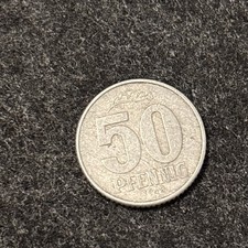 50 Pfennig Münze 1968 geprägt in Deutschland / DDR Motiv