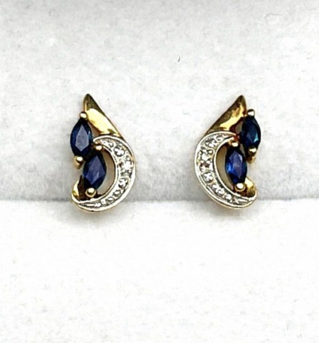 375 gold saphir - gold, brillanten
