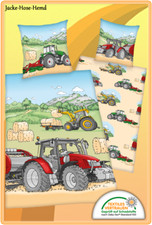 Traktor Bettwäsche Young Collection Feld Ernte Heu Bauernhof Gr.135x200cm  NEU