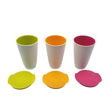 3x Tupperware Allegra Trinkbecher Joghurtbecher  mit Deckel 450ml