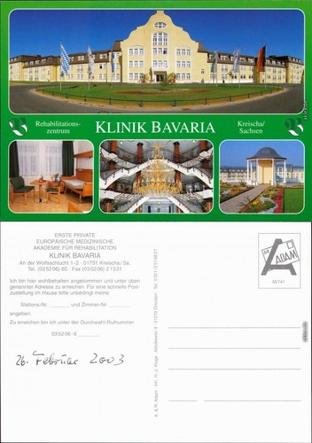 Ansichtskarte kreischa klinik - ansichtskarte,