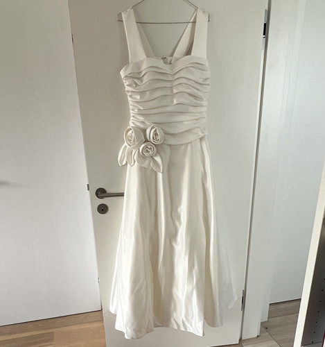 Brautkleid linie satin weiß - a-linie,