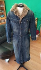 Vintage jeansmantel mit fell - vintage,