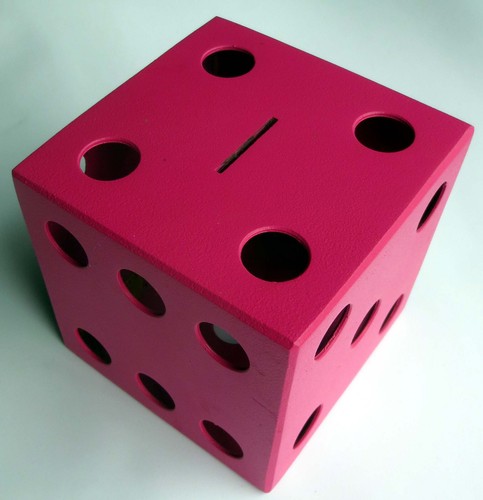 Würfel pink sparschwein - würfel,