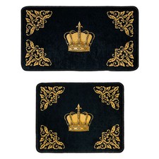 Krone Badematte Badvorleger Duschvorleger Duschmatte Badteppich schwarz gold
