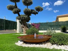 Edelrost DESIGN Brunnen 60 cm inkl. Beleuchtung LED warm weiß